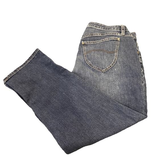 Lee Riders Women's Mid Rise Capri Stretch Denim Blue Dark Wash Size 28 - Picture 15 of 16
